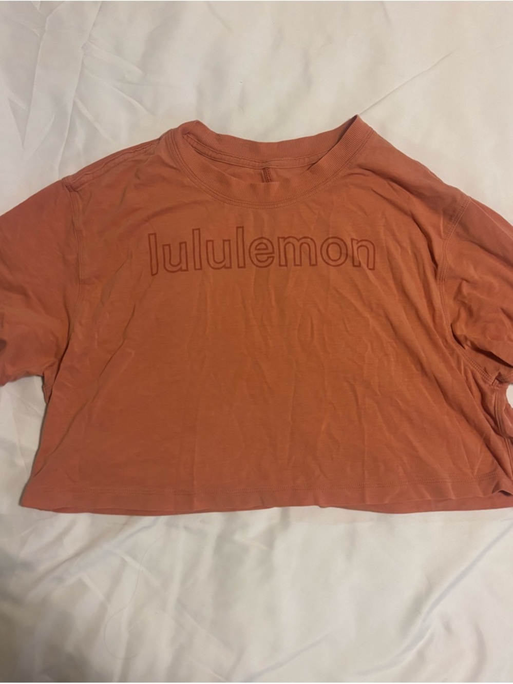lululemon athletica Cropped Logo Tee — Rust Orange